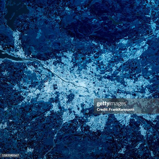 glasgow schotland 3d renderen blue top view sep 2019 - glasgow 2019 stockfoto's en -beelden