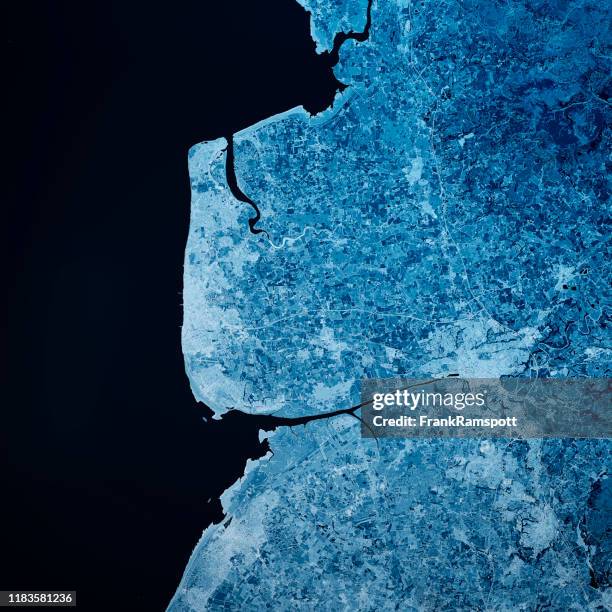 blackpool uk 3d render blue top view jun 2018 - preston england stock pictures, royalty-free photos & images