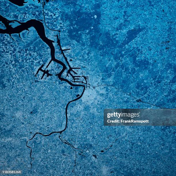 antwerpen city 3d render blue top view aug 2019 - antwerpen stock pictures, royalty-free photos & images