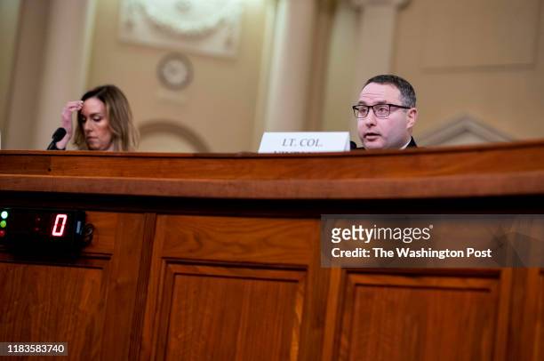 Lt. Col. Alexander Vindman and Jennifer Williams, Special Advisor for Europe and Russia, Office of the Vice President, appears before the House...