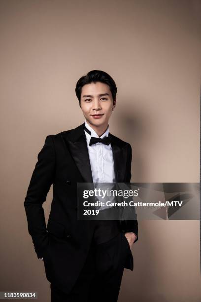 Singer Johnny of boy band NCT 127 pose for a portrait at the MTV EMAs 2019 studio at FIBES Conference and Exhibition Centre on November 3, 2019 in...