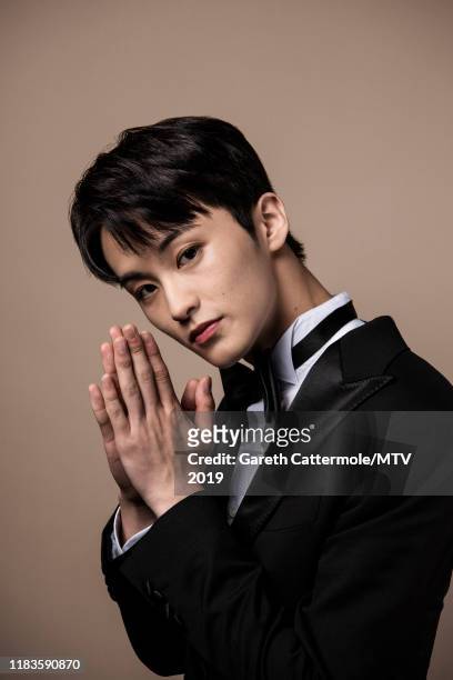 Singer Mark Lee of boy band NCT 127 pose for a portrait at the MTV EMAs 2019 studio at FIBES Conference and Exhibition Centre on November 3, 2019 in...