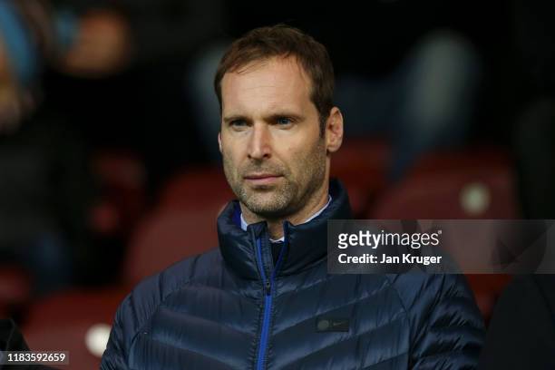 Petr Cech, technical and performance advisor at Chelsea, looks on during the Premier League match between Burnley FC and Chelsea FC at Turf Moor on...