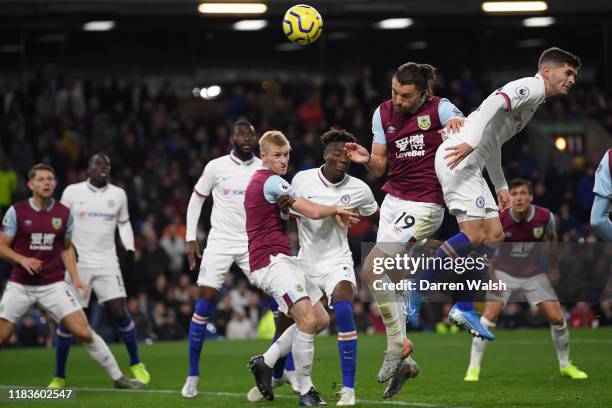 Christian Pulisic of Chelsea scores his team's third goal during the Premier League match between Burnley FC and Chelsea FC at Turf Moor on October...