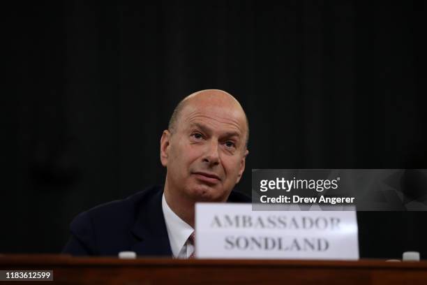 Gordon Sondland, the U.S ambassador to the European Union , waits to testify before the House Intelligence Committee in the Longworth House Office...