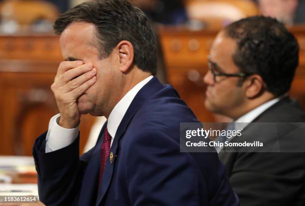 Rep. John Ratcliffe and Rep. Will Hurd arrive as Gordon Sondland, the U.S ambassador to the European Union, prepares to testify before the House...