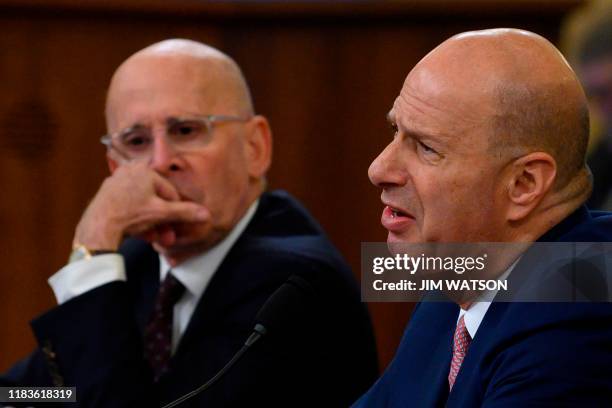 Ambassador to the European Union Gordon Sondland testifies during the House Intelligence Committee hearing as part of the impeachment inquiry into US...