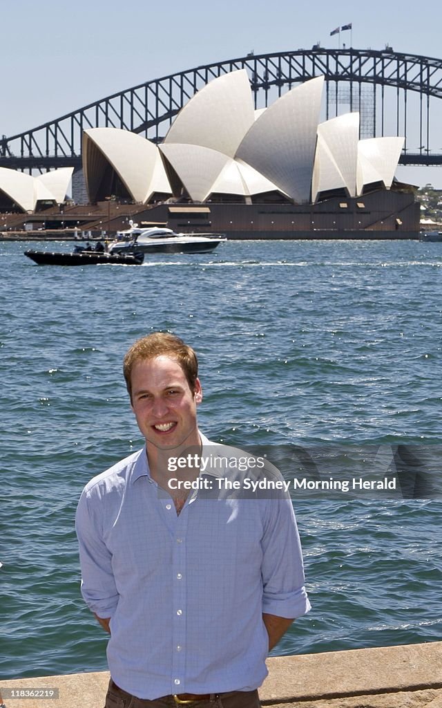 His Royal Highness Prince William at the Fleet Steps at Farm Cove.