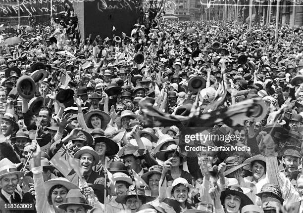 Armistice Day Celebrations, Martin Place, Sydney, 11 November 1918