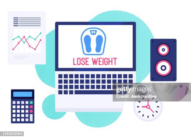 modern flat design illustration for lose weight - perfect timing stock illustrations