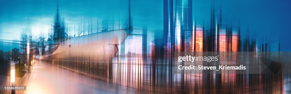 Detroit, Michigan - Abstract Cityscape