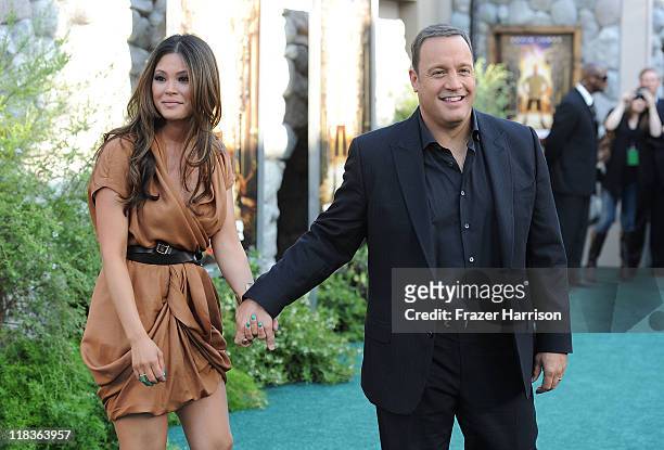 Steffiana de la Cruz and Kevin James arrive at the Premiere of "The Zookeeper" at the Regency Village Theater, Westwood on July 6, 2011 in Los...