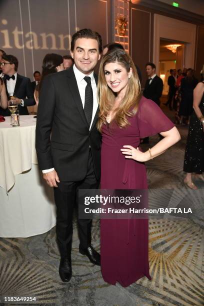 Sandy Shenkman and Denah Angel attend the 2019 British Academy Britannia Awards presented by American Airlines and Jaguar Land Rover at The Beverly...