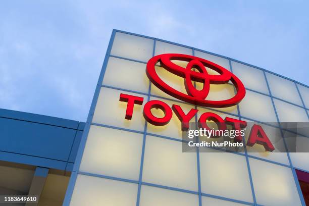 Toyota logo is seen at a car dealership in San Jose, California, United States on Tuesday, November 19, 2019. Toyota has supported President Donald...