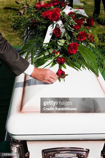 paying tribute - white coffin stock pictures, royalty-free photos & images