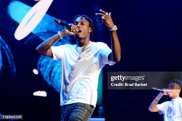 Lil TJay performs onstage during the Power 105.1'S Powerhouse 2019 presented by AT&T at Prudential Center on October 26, 2019 in Newark, New Jersey.