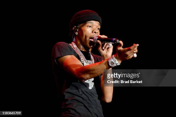 Lil Baby performs onstage during the Power 105.1'S Powerhouse 2019 presented by AT&T at Prudential Center on October 26, 2019 in Newark, New Jersey.