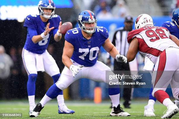 Kevin Zeitler of the New York Giants in action against the Arizona Cardinals at MetLife Stadium on October 20, 2019 in East Rutherford, New Jersey.