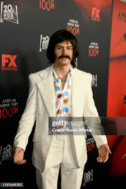 Evan Peters attends FX's "American Horror Story" 100th Episode Celebration at Hollywood Forever on October 26, 2019 in Hollywood, California.