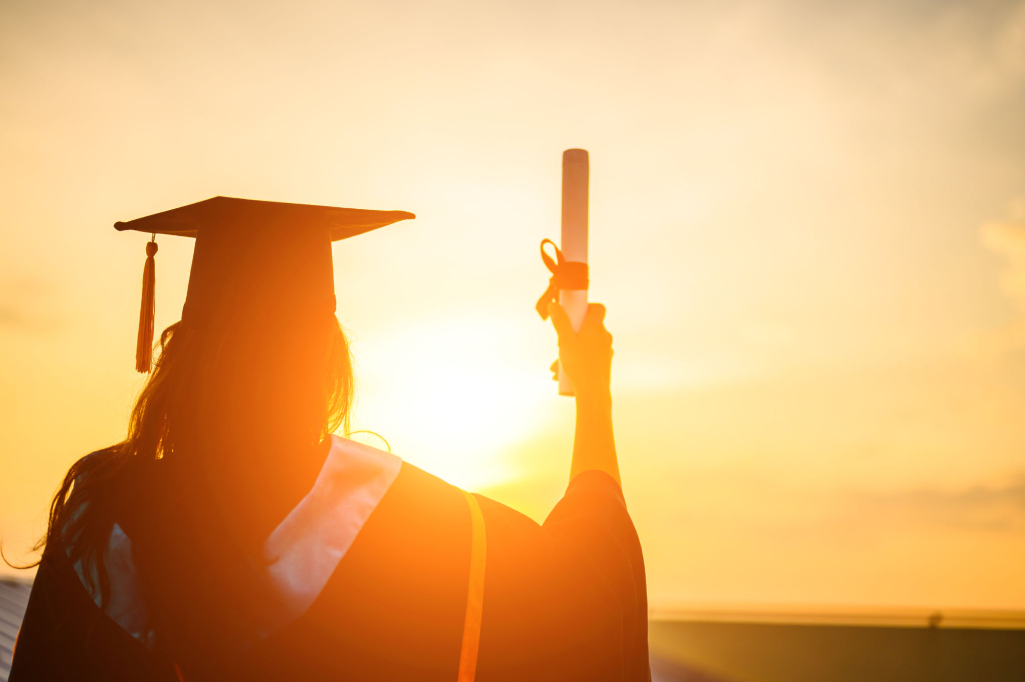 Graduates wear a black hat to stand for congratulations on graduation Graduates wear a black hat to stand for congratulations on graduation