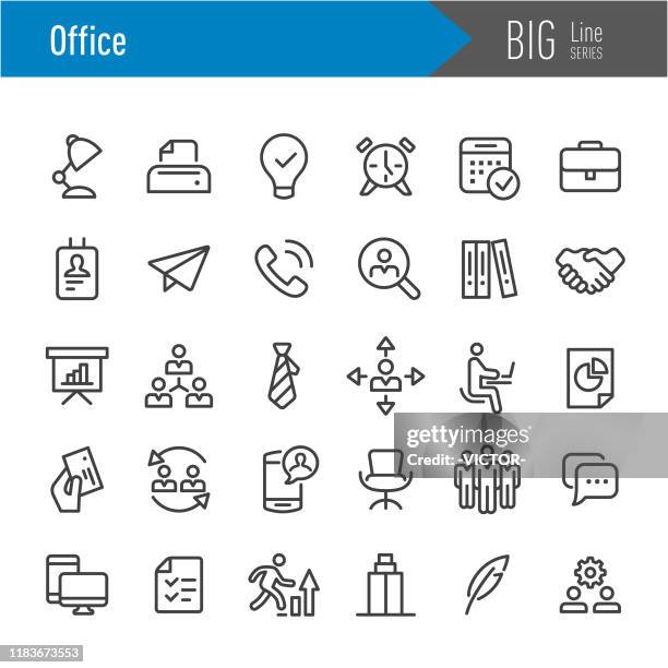 office icons - big line serie - flachordner stock-grafiken, -clipart, -cartoons und -symbole