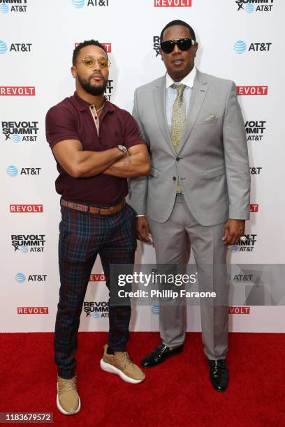 Romeo Miller and Master P attend the REVOLT X AT&T 3-Day Summit In Los Angeles - Day 2 at Magic Box on October 26, 2019 in Los Angeles, California.
