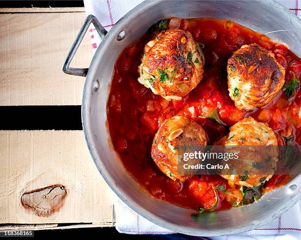 tuna meatball - meatballs foto e immagini stock