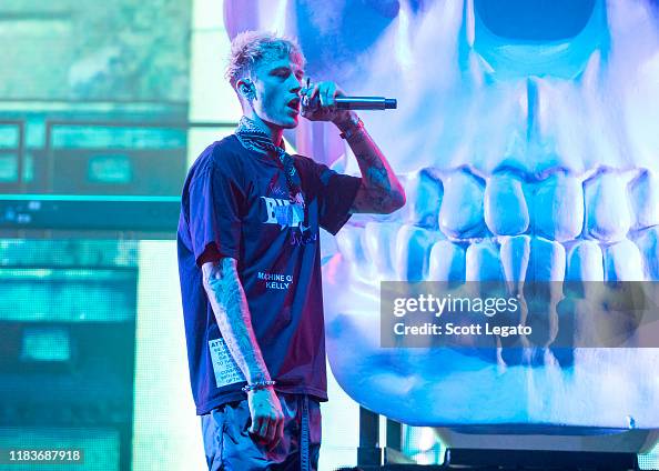 Mk Rapper Machine Gun Kelly performs at the Fox Theatre on October 26, 2019 in ...
