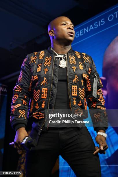 Genasis performs onstage at the REVOLT X AT&T 3-Day Summit In Los Angeles - Day 2 at Magic Box on October 26, 2019 in Los Angeles, California.