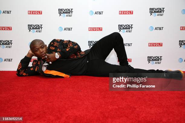 Genasis attends the REVOLT X AT&T 3-Day Summit In Los Angeles - Day 2 at Magic Box on October 26, 2019 in Los Angeles, California.