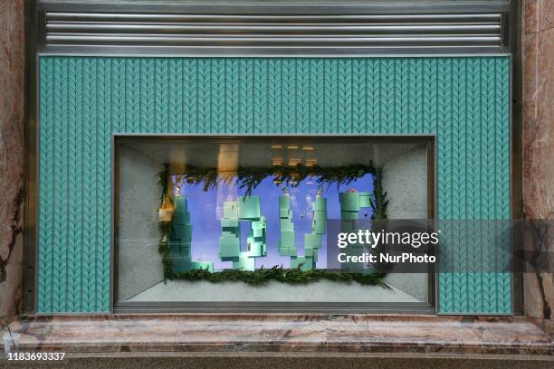 Tiffany &amp; Co. Or Tiffany's flagship store at the 5th Ave in New York City, United States of America. Tiffany's is an American luxury jewelry...