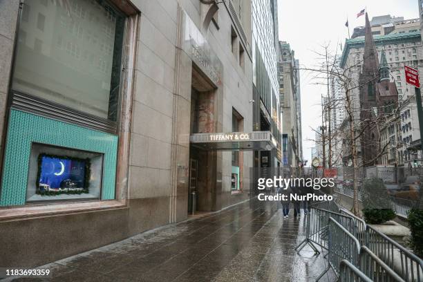 Tiffany &amp; Co. Or Tiffany's flagship store at the 5th Ave in New York City, United States of America. Tiffany's is an American luxury jewelry...