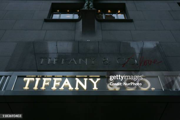 Tiffany & Co. Or Tiffany's flagship store at the 5th Ave in New York City, United States of America. Tiffany's is an American luxury jewelry...