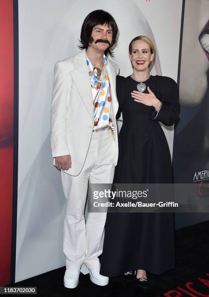 Evan Peters and Sarah Paulson attend FX's "American Horror Story" 100th Episode Celebration at Hollywood Forever on October 26, 2019 in Hollywood,...