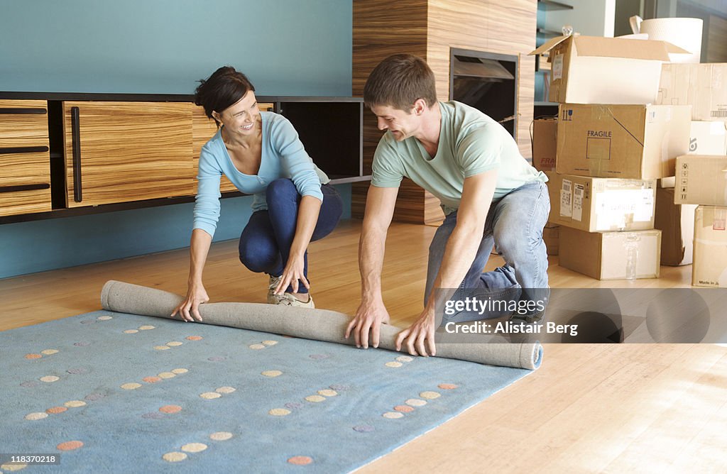 Couple with carpet