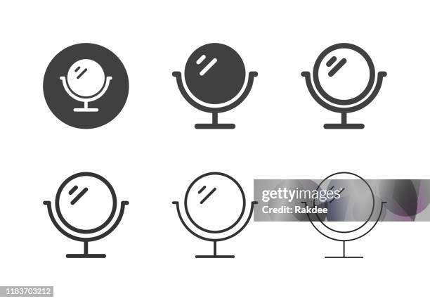 make-up spiegel icons - multi-serie - spiegel stock-grafiken, -clipart, -cartoons und -symbole