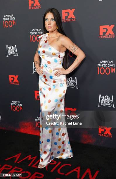 Halsey attends FX's "American Horror Story" 100th Episode Celebration at Hollywood Forever on October 26, 2019 in Hollywood, California.