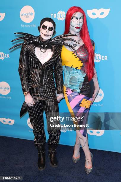 Nats Getty and Gigi Gorgeous attend UNICEF Masquerade Ball at Kimpton La Peer Hotel on October 26, 2019 in West Hollywood, California.