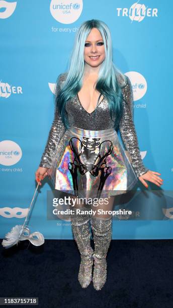 Avril Lavigne attends the 7th Annual UNICEF Masquerade Ball 2019 at Kimpton La Peer Hotel on October 26, 2019 in West Hollywood, California.