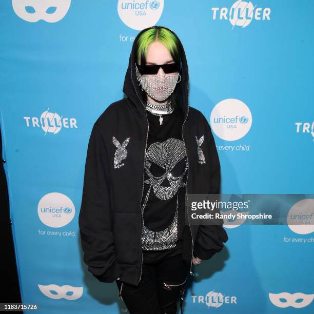 Billie Eilish attends the 7th Annual UNICEF Masquerade Ball 2019 at Kimpton La Peer Hotel on October 26, 2019 in West Hollywood, California.