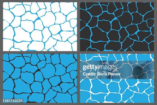 Blue Pattern Rock Simple Set Of 4 Colorful Blue Rock Pattern Backgrounds In Cartoon Illustration ...