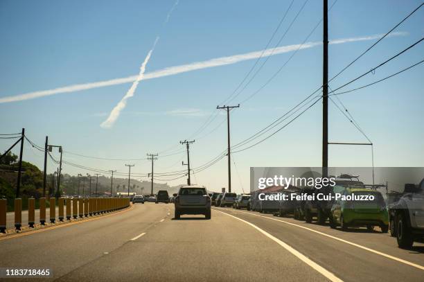 road to malibu, california, usa - back of car no people stock pictures, royalty-free photos & images