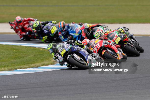 Cal Crutchlow of Great Britain and LCR Honda leads the field during the MotoGP race during the 2019 MotoGP of Australia at Phillip Island Grand Prix...