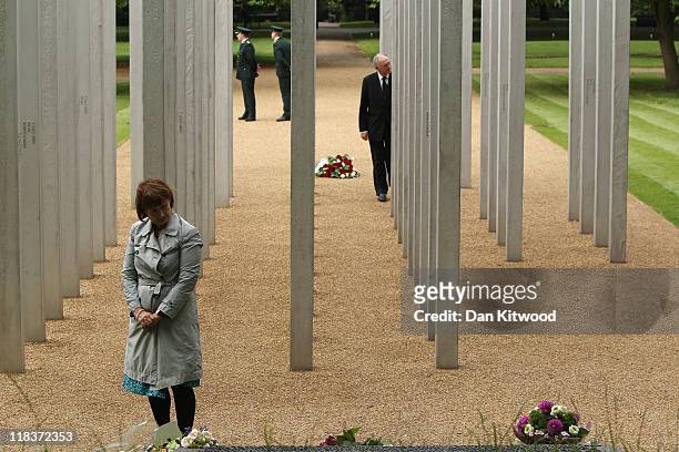 Former Olympic Minister Tessa Jowell and Former London Mayor Ken Livingstone pay their respects at the memorial to the victims of the July 7, 2005...