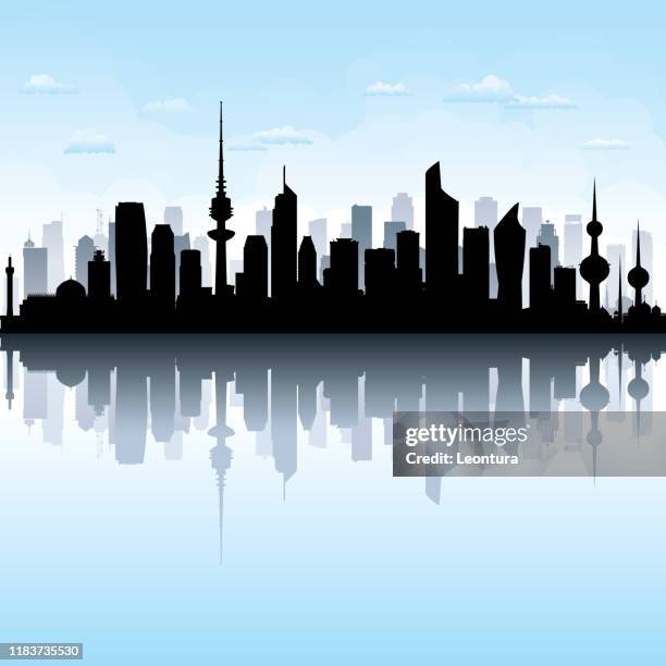 kuwait-stadt (alle gebäude sind vollständig und beweglich) - kuwait stock-grafiken, -clipart, -cartoons und -symbole