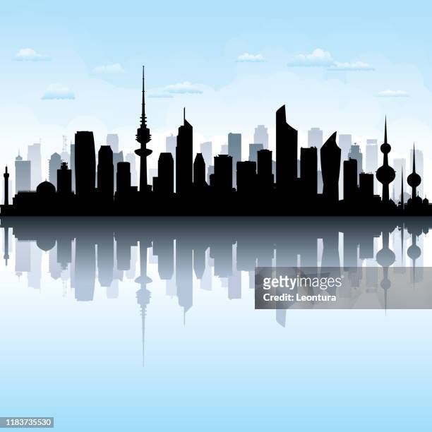 stockillustraties, clipart, cartoons en iconen met koeweit-stad (alle gebouwen zijn compleet en beweegbaar) - kuwait