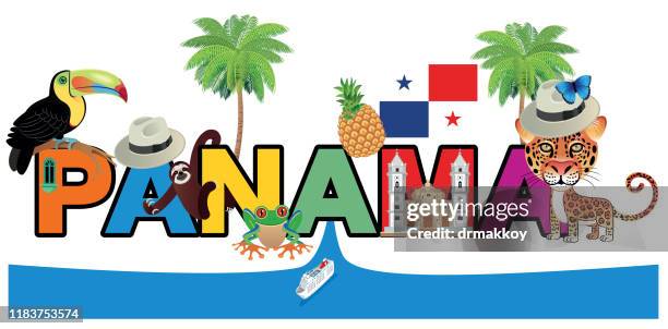 panama travel, san miguelito, juan diaz, david, arraijan, colon, las cumbres, la chorrera, pedregal, tocumen, santiago de veraguas, parque lefevre, chilibre, cativa, rio abajo, nuevo belen, ancon, mayor diaz, el chorrillo, changuinola - nuevo stock illustrations