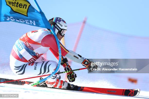 Stefan Luitz of Germany competes during the Audi FIS Alpine Ski World Cup Men's Giant Slalom at Rettenbachferner on October 27, 2019 in Soelden,...