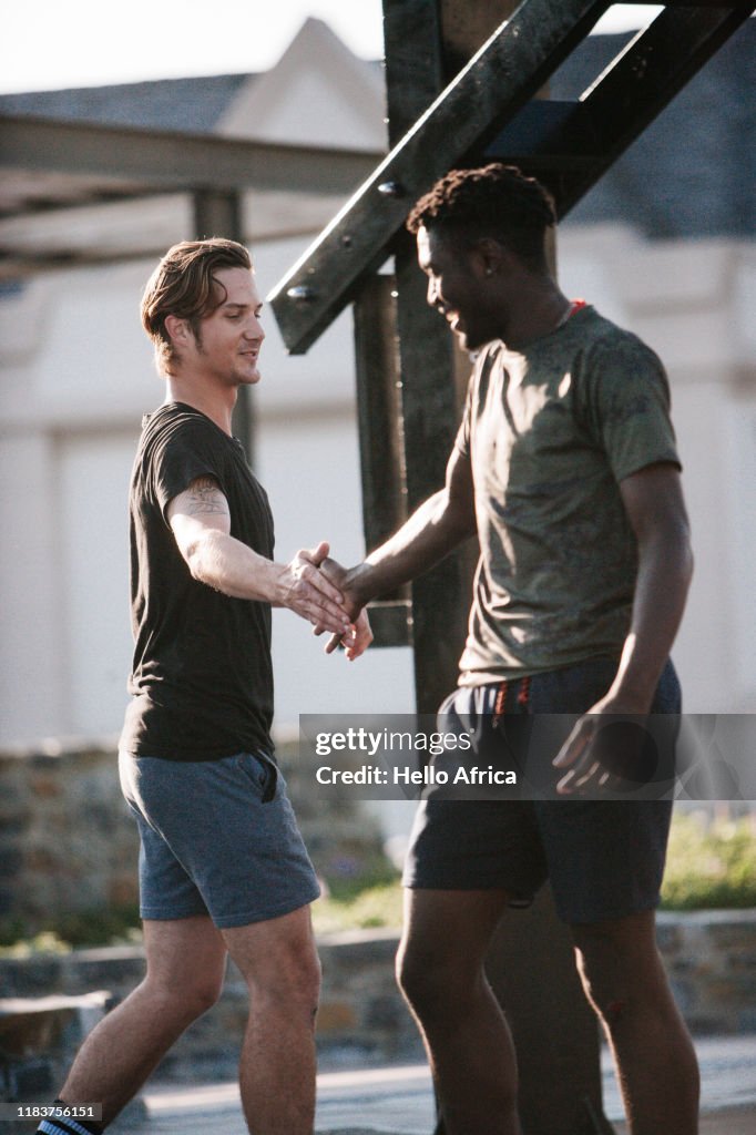 Congratulations Player Players Congratulating Each Other On Court High-Res Stock Photo - Getty ...