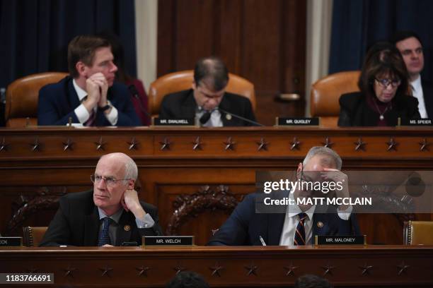 Representatives Peter Welch , and Sean Maloney are seen with members as Fiona Hill, the former top Russia expert on the National Security Council,...